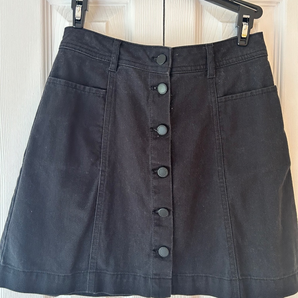 H&M Black Jean Mini Skirt
